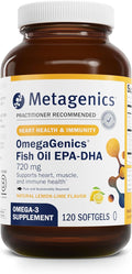 Metagenics OmegaGenics Fish Oil EPA-DHA 720 mg - High Potency Omega-3 Supplement* - Supports Heart Joint Brain &amp Immune Health* - Sustainably Sourced Purity-Tested Fish Oil - 120 Softgels