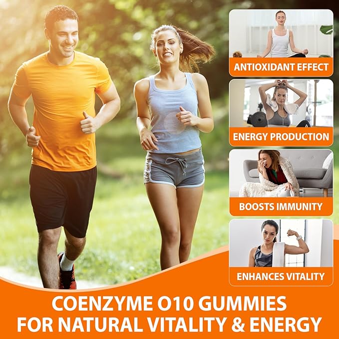 CoQ10 Oranges Gummies 500mg-3X Better Absorption Coenzyme Q10 Supplements - Plus Omega-3 Magnesium Vitamin B3 &amp Zinc for Heart Health Cellular Energy &amp Antioxidant Vegan Non-GMO 120 Ct (2
