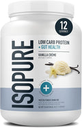 Isopure Protein + Gut Health &amp Immune Support Powder Vanilla Crème 25g Whey Protein with Prebiotics &amp Vitamins 12 Servings (Pack of 1)