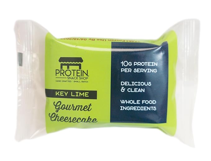 Low Carb Protein Cheesecake Bars | High Protein Gluten-Free Clean Ingredients Snack Bars (20 Key Lime)