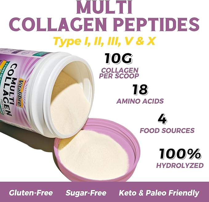 Multi Collagen Peptides Powder &amp Bovine Collagen Peptides Powder 8oz