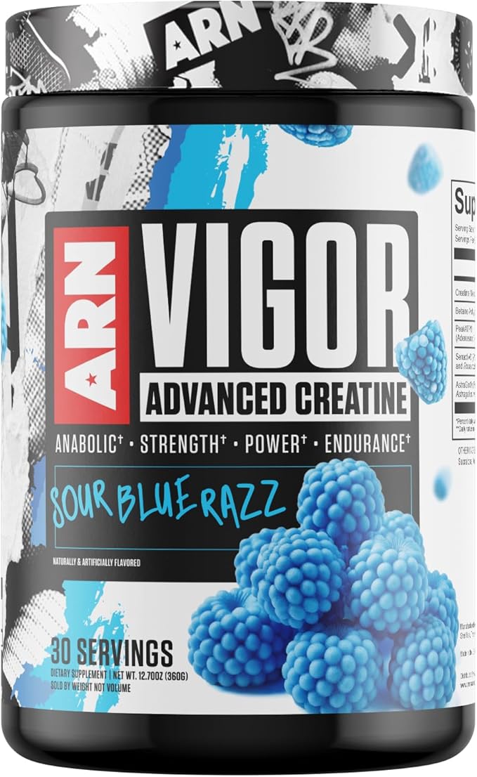 Arms Race Nutrition | ARN | Vigor Advanced Creatine Formula (30 Servings Sour Blue Razz)