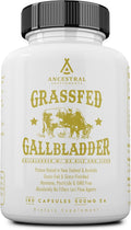 Ancestral Supplements Grass Fed Beef Gallbladder Supplements with Ox Bile and Liver 500mg Liver and Gallbladder Support Complex Promotes Gallbladder &amp Digestive Health and Bile Flow 180 Capsule