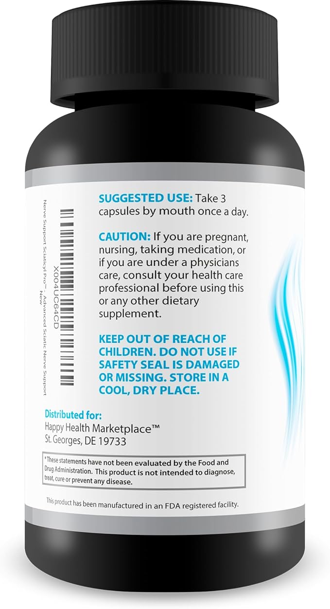 Nerve Support Sciaticyl Pro - Improved Formula - Our Best Sciatic Nerve Supplement Swelling Support - Healthy Nerve Flow For Neuropathy - Nervous System Support - Sciaticyle Nerve Repair Supplement
