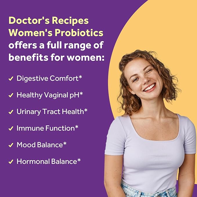 Doctor's Recipes Women's Probiotic 100 Billion CFU 30 Capsules and Magnesium Glycinate 420mg with Vitamin B6 &amp D3