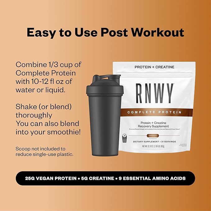 Complete Protein 25g Yeast Protein + 5g Creatine Monohydrate Vegan Dairy-Free Informed Sport Certified Post-Workout Recovery for Endurance Athletes Chocolate 21 Servings