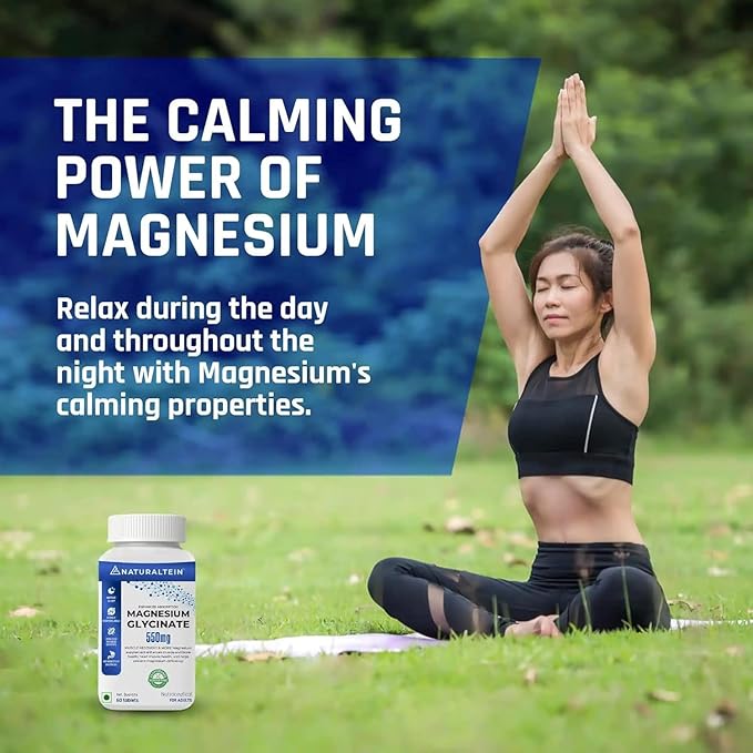 Magnesium Glycinate Supplement - 60 Tablets x 121 mg Elemental Magnesium 555 mg Once Daily Women Pure Chelated Bisglycinate for Good Health and Sleep - Tested and Trusted for Heavy Metals