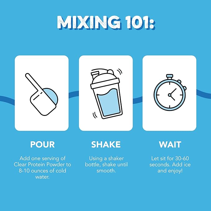 Clean Simple Eats Clear Protein Drinks 20G Grass Fed Whey Protein Isolate Ultra Filtered Light &amp Refreshing Beverage Low Lactose No Artificial Ingredients Blue Bahama Flavor 20 Servings
