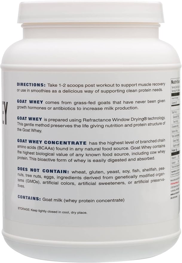 Goat Whey Protein | Grass-Fed | from Pastured Goats- Natural Vanilla
