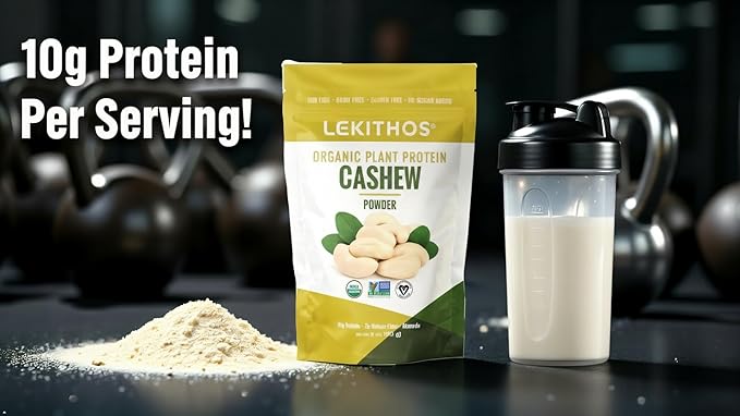 Organic Cashew Protein Powder Single Ingredient 10g Protein Per Serving High in Potassium Phosphorus Calcium! 6oz Plant-Based Vegan Non-GMO 6 Servings High Fiber No Added Sugar