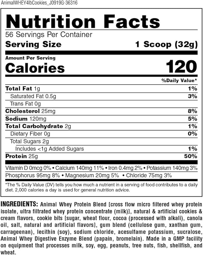 Animal Whey Isolate Protein Powder Loaded for Post Workout and Recovery &amp Pak - Convenient All-in-One Vitamin &amp Supplement Pack