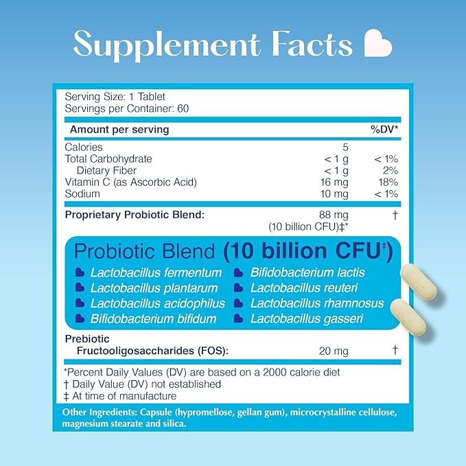 LOVEBUG Skinny Prebiotics and Probiotics for Women Digestive Health &amp Immune Support - 10 Billion CFU Probiotic Strains Gut Health Gas Constipation &amp Bloating 60ct