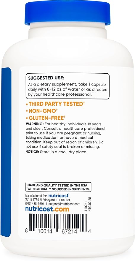 Nutricost Vitamin B12 (Methylcobalamin) 5000mcg 240 Capsules - Vegetarian Caps Non-GMO Gluten Free B12 Supplement