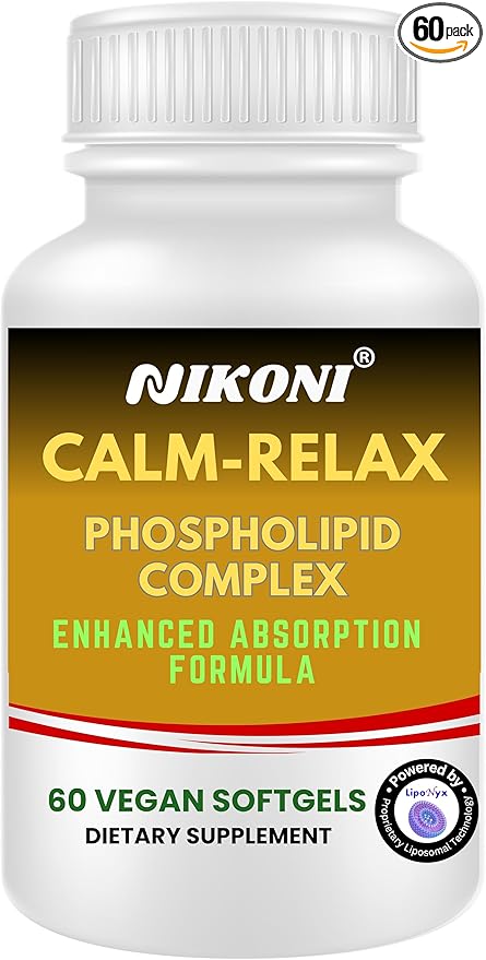 Nikoni® Calm Relax Phospholipid Complex | Enhanced Absorption Formula | 60 Vegan Softgels