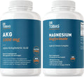 Dr. Tobias AKG Supplement &amp Magnesium Bisglycinate - Support Energy Levels Muscle Nerve &amp Bone Health with High-Absorption Magnesium and Bioavailable AKG Vegan Non-GMO