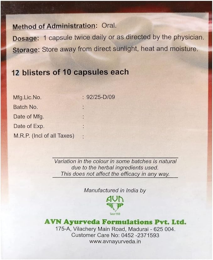 AVN Xerfer Capsules - Helps in Anemia by promoting Natural RBC formation Helps Improve Hemoglobin Levels Enhances Iron absorption (Pack of 1) (120 Capsules)