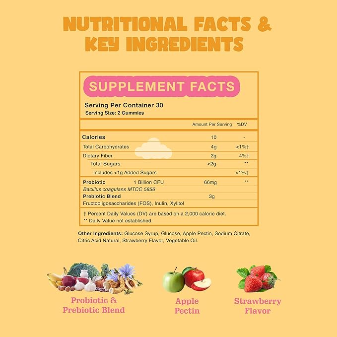 Kids Growth &amp Gut Health Bundle – Daily Multivitamin Gummies + Prebiotic and Probiotic Gummies – Gluten Free Vegan 2 Pack