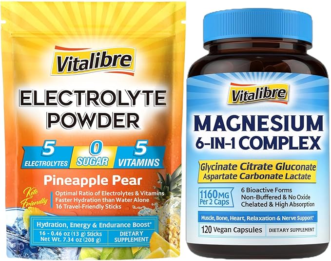 Electrolytes Powder Packets &amp Magnesium Complex Supplement 6 in 1