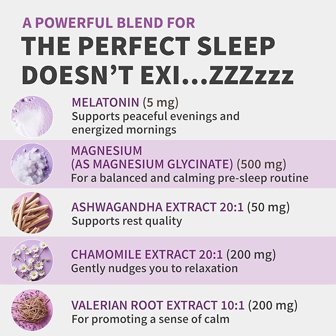 12-in-1 Melatonin Sleep Capsules - Natural Sleep Aids for Adults with Melatonin 5mg and Magnesium Glycinate 500mg Sleep Aid with Ashwagandha L Theanine Valerian Root GABA 5-HTP (90ct Pack of 4)
