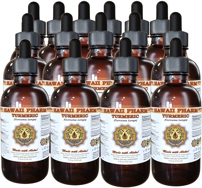 Hawaii Pharm Turmeric Liquid Extract Professional Grade Small Batch Crafted Turmeric (Curcuma Longa) Tincture Herbal Supplement 15x4 fl.oz