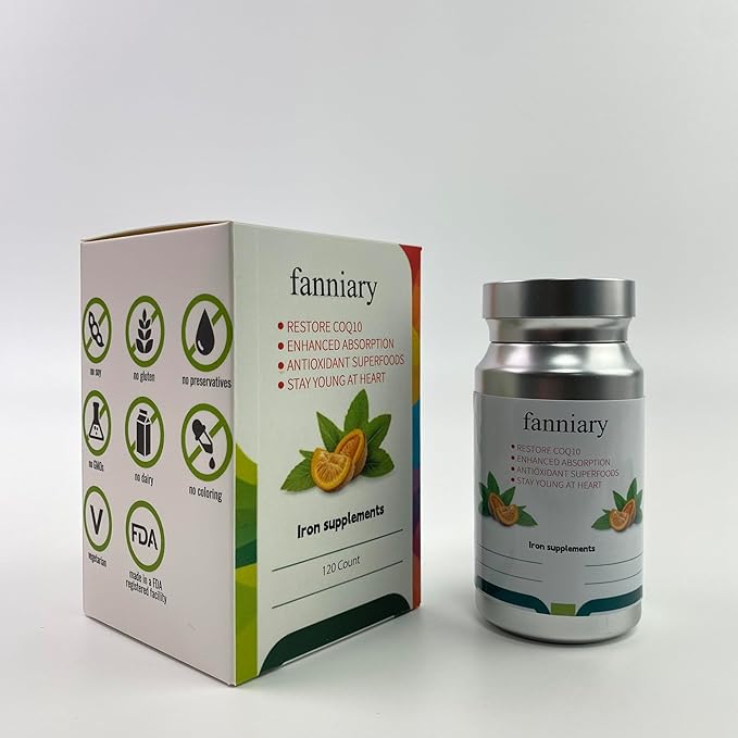 Iron Supplement with Vitamin C – High Absorption Gentle on Stomach Supports Energy &amp Daily Wellness – Vegan