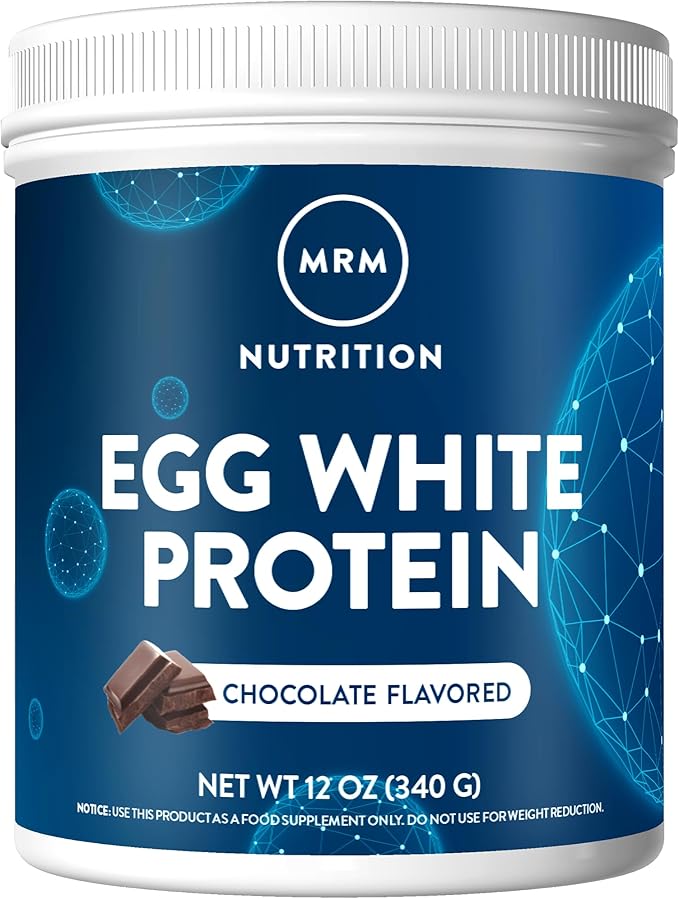 MRM Nutrition Egg White Protein | Chocolate Flavored | 23g fat-free protein | With digestive enzymes | Highest biological value | Clinically tested | 10 servings