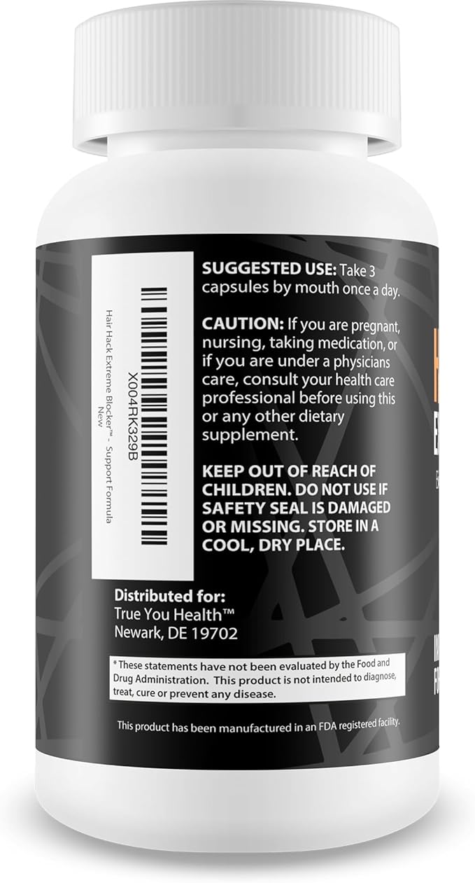 Hair Hack Extreme Blocker - Our Best Hair Growth Supplement - Natural Hair Regrowth Hair Vitamins for Thicker Hair Growth - Vitamin B7 Biotin and Folic Acid - Vitamin D3 Hair Growth Vitamins