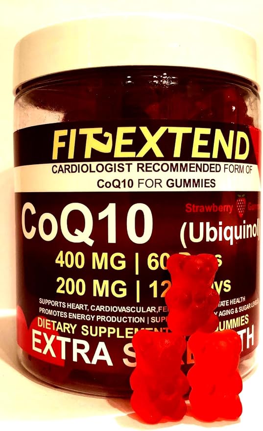Coq10 Gummies 400 mg 60 Days 120 Count | Ubiquinol Vegan Strawberry Sugar Free Gummies High Absorption Coenzyme Q10 Supplements for Heart Health Anti-Aging Cellular Energy Antioxidant Prostate Unisex