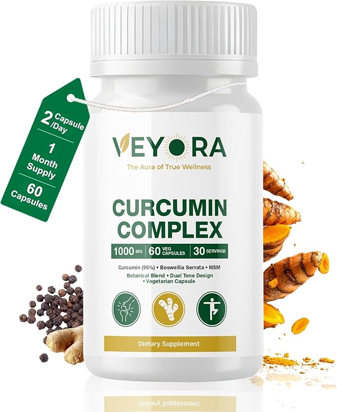 Curcumin Complex | 60 Veg Capsules Turmeric Extract with Boswellia MSM &amp Botanical Blend Balanced Daily