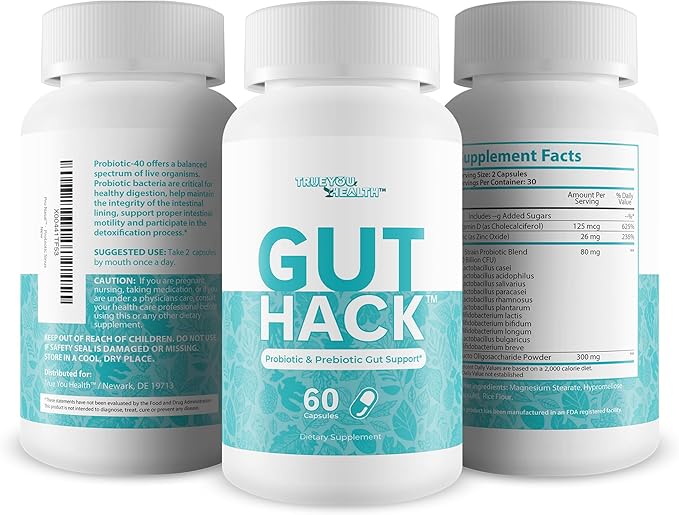 Gut Hack - Our Best Probiotics for Gut Health - Women &amp Men Probiotics and Prebiotics - Gut Restore Probiotic - Proprietary 11 Strain Probiotic Formula with Vitamin D &amp Zinc for Deep Immune Su