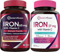 Doctor’s  Recipes  Iron  65 mg  &amp  Prenatal  Iron Bundle  High  Absorption  &amp  Gentle  Iron  Support  for  Healthy  Blood  and  Energy  Iron  Tabs  60 ct  &amp  Vegan  Caps  60 ct