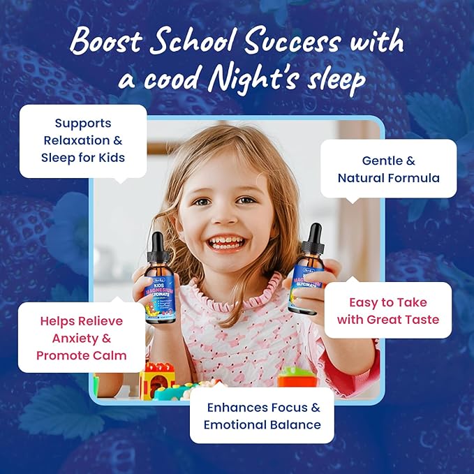 Magnesium Glycinate Liquid &amp Liposomal NAD+ Supplement for Kids &amp Adults