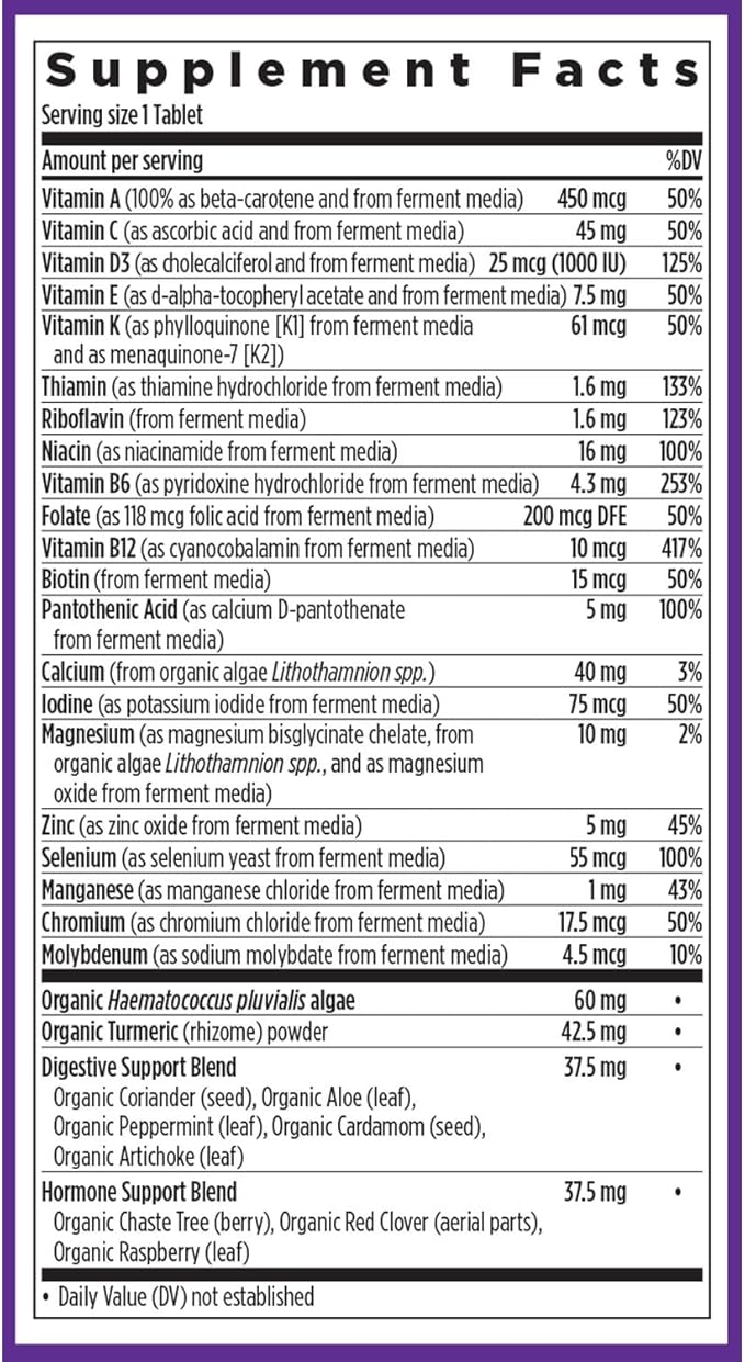 New Chapter Women’s Multivitamin 55+ Astaxanthin B6 B12 D3 Vitamin C &amp Zinc Immune Heart Cellular Energy and Bone Support Gentle on The Stomach One Daily Non-GMO Gluten-Free 72 Table