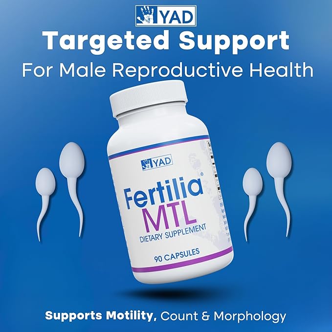 Fertilila MTL – Men’s Fertility Support Supplement | Male Pre-Conception Vitamins | Non-GMO Gluten-Free Dairy-Free | 90 Capsules - 3 Month Supply
