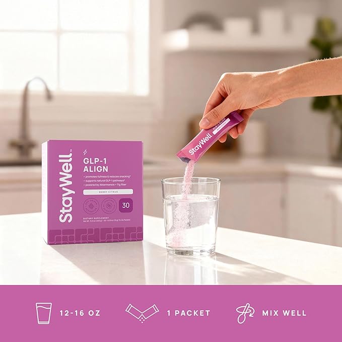 GLP-1 Probiotic | Akkermansia GLP-1 Supplement Fiber GLP 1 Booster | Probiotic and Fiber Support with Inulin Psyllium PHGG and Soothing Ginger Extract - Berry Citrus 30 Ct.