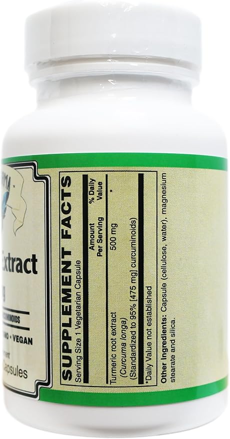 Turmeric Curcumin Supplement 500mg - Standardized to 95% Curcuminoids - Vegan Non-GMO Gluten Free