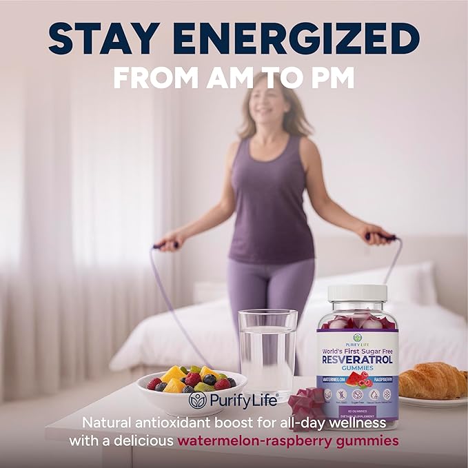 Sugar-Free Resveratrol Gummies - Potent Anti-Aging Antioxidant - Resveratrol Supplement to Support Digestive &amp Immune Health - Natural Herb for Cell Growth &amp Repair - Easy Chewable NMN Alterna