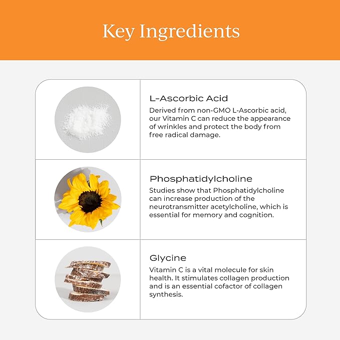 CYMBIOTIKA Vitamin C Individual Packets Liposomal Delivery Supplement for Immune Support Collagen Boost &amp Healthy Aging Skin Hydration Packets Citrus Vanilla Flavor 30 Count