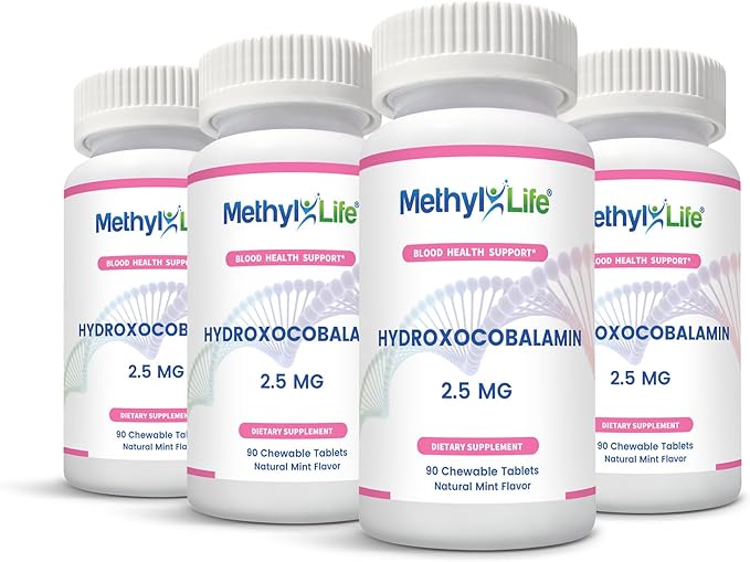 Methyl-Life® Hydroxy B12 Sublingual Tablets – Gentle Vitamin B12 Supplement for Daily Energy &amp Cellular Support – Vegan Non-GMO Gluten &amp Top 14 Allergen Free | 90 Chewable Tablets