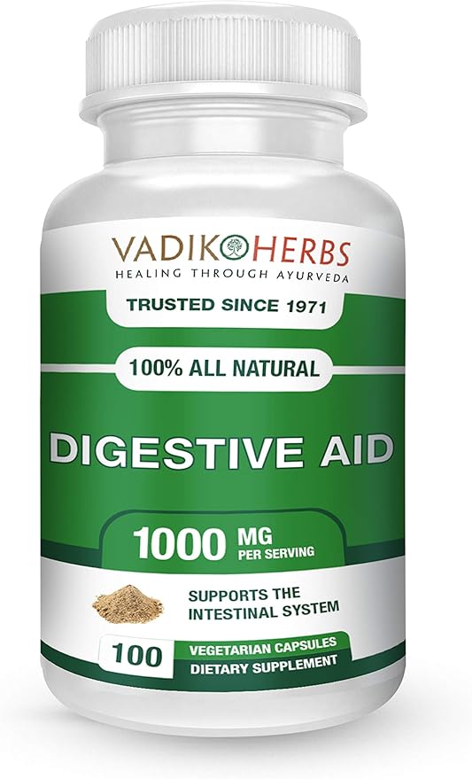 Certified Organic Vadik Herbs Digestive Aid Herbal Dietary Supplement | Supports to Intestinal System Promotes Normal Bowel Function (1 Pack)