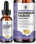 Magnesium Taurate Liquid Drop for Muscle Function Nerve and Heart Health Support High Absorption Magnesium Supplement with B6 CoQ10 Vegan Non-GMO Gluten/Sugar Free Pineapple Flavor 2 Fl Oz