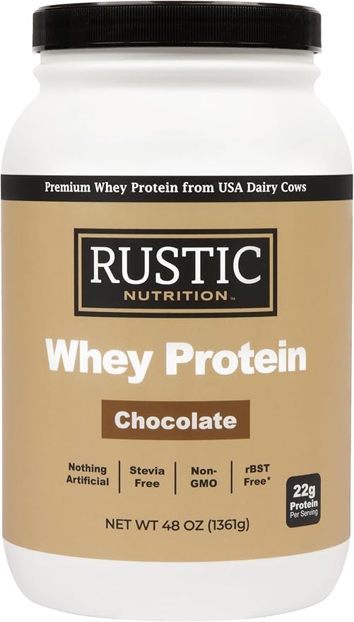 Premium Whey Protein Powder Sweetened with Coconut Sugar USA-Sourced No RBST/RBGH No Stevia or Sucralose Instantized Non-GMO Soy &amp Gluten Free (Chocolate 48 Oz)