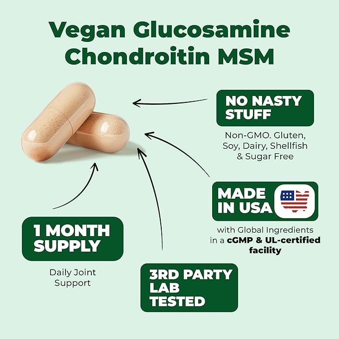 Vegan Glucosamine Chondroitin MSM &amp Turmeric Boswellia – Advanced Joint Comfort &amp Mobility Support Bundle for Active Lifestyles