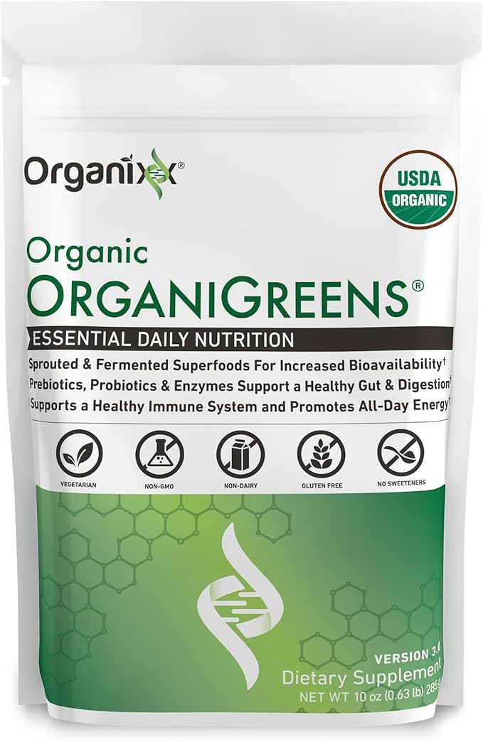 Organixx OrganiGreens (30 Servings) &amp Clean Sourced Collagens (30 Servings) Bundle Daily Super Greens &amp Protein w/Vitamin C &amp Zinc Supports Digestion Skin Hair Nails &amp Joint Healt