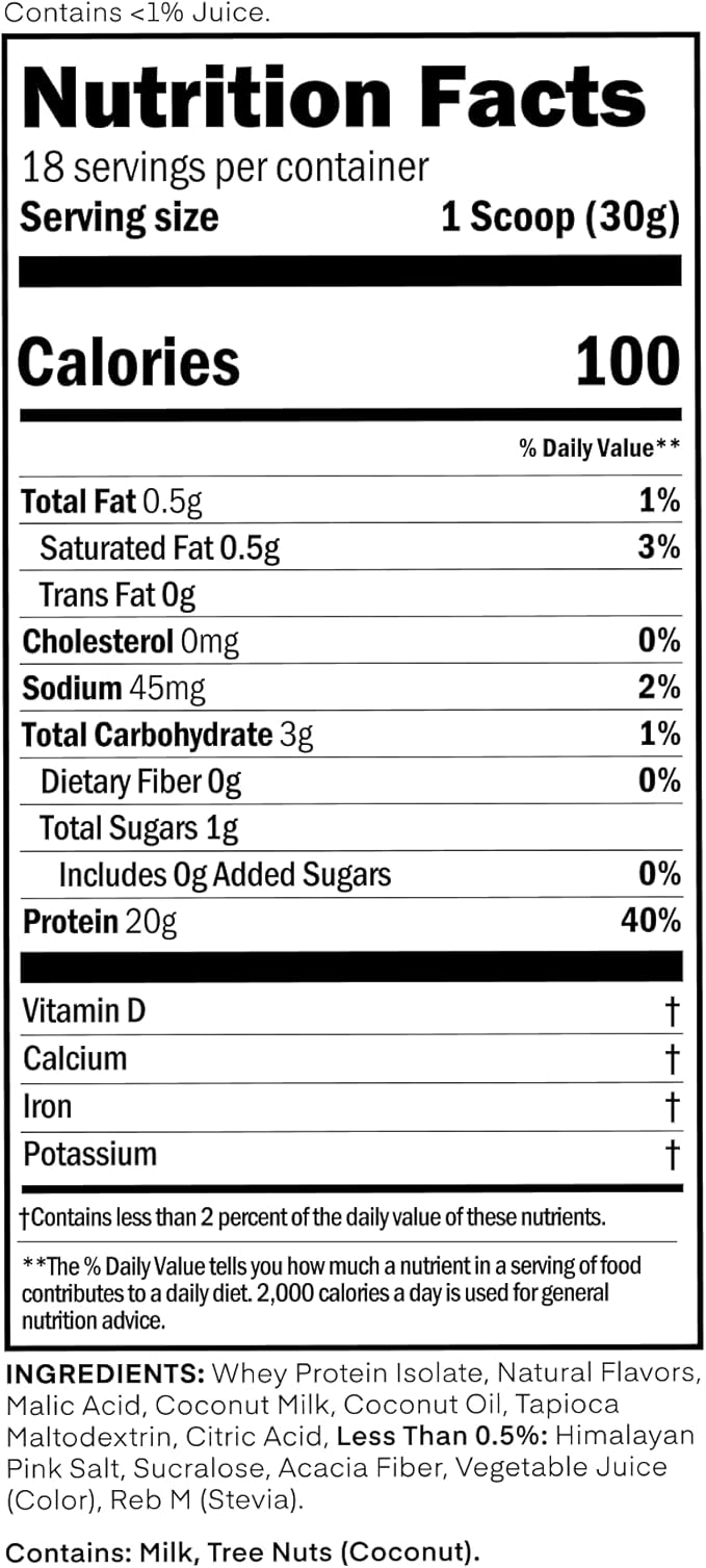 Oath Nutrition Clear Whey Isolate Protein Powder Watermelon Fresca 20g Complete Protein per Serving No Added Sugar Grass-Fed 18 Servings