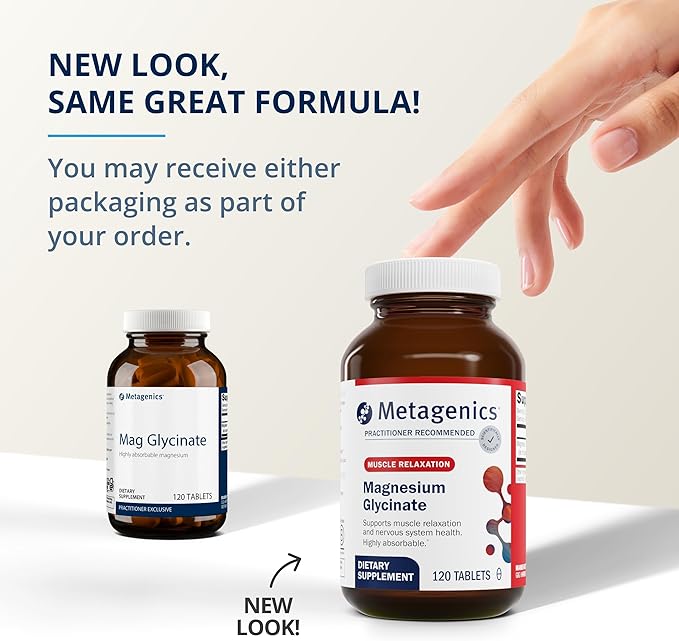 Metagenics Relief Duo - Magnesium Glycinate &amp SPM Active - 120 Tablets of Magnesium Glycinate for Nervous System Support - 60 Softgels of SPM Active for Joint Comfort &amp Minor Discomfort Relief