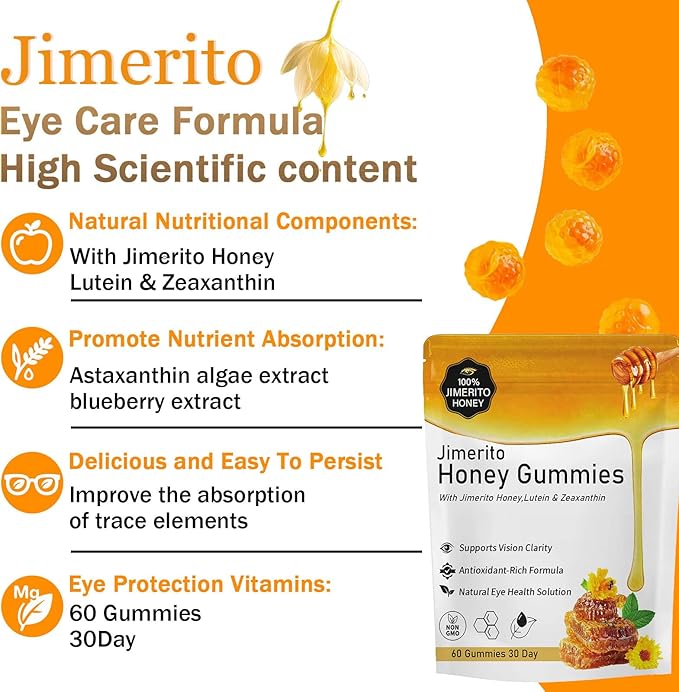 Jimerito Honey Lutein GummiesLutein &amp Zeaxanthin Supplements20mg Gummies-30-day Supply (1pc)