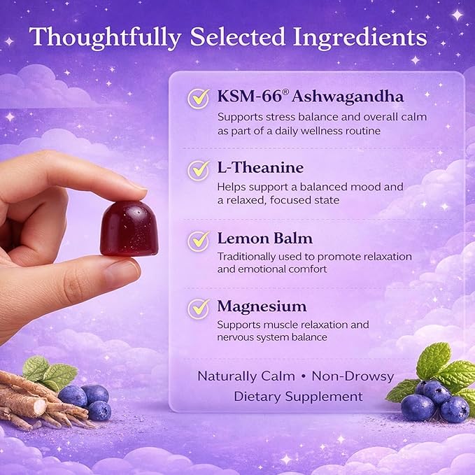 IRMI Calming Sleep Gummies with Ashwagandha Magnesium L-Theanine &amp Lemon Balm 60 Gummies