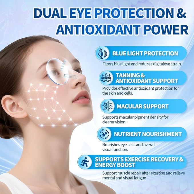 14-in-1 Astaxanthin 12mg &amp Lutein 40mg with Zeaxanthin Supplements 12 Month Supply Fresh Microalgae Source Supports Eye Skin Antioxidant Joint Circulatory Health Non-GMO Gluten Free 2 Ba