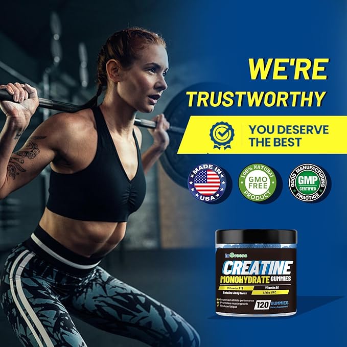 Creatine Monohydrate Gummies 6g for Men &amp Women 120 Count